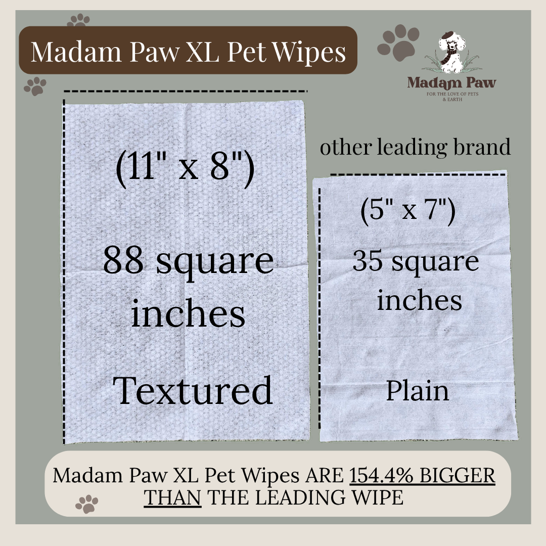 XL Organic Bamboo Pet Wipes -For pets that play hard and lounge harder. Enriched with natural extracts, designed to clean up messes without compromising your love for the planet. FREE BONUS includes a Sweet 10pc Fresh peach π travel pack