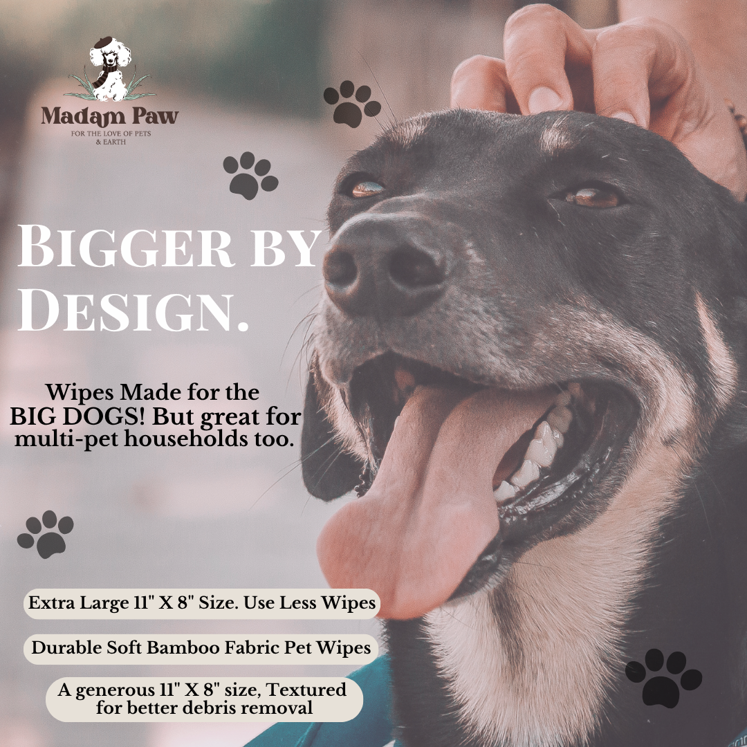 XL Organic Bamboo Pet Wipes -For pets that play hard and lounge harder. Enriched with natural extracts, designed to clean up messes without compromising your love for the planet. FREE BONUS includes a Sweet 10pc Fresh peach π travel pack