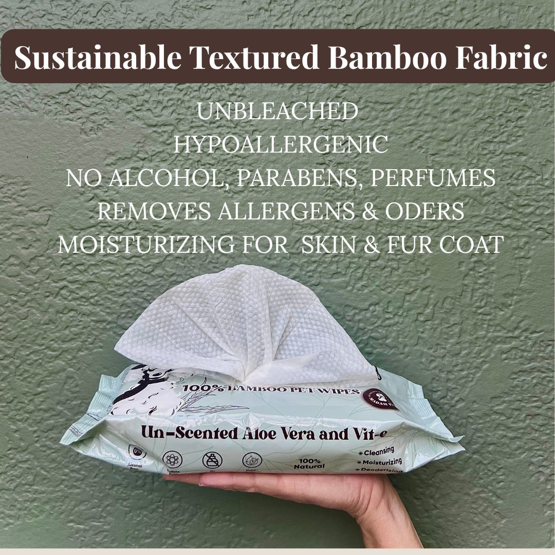 XL Organic Bamboo Pet Wipes -For pets that play hard and lounge harder. Enriched with natural extracts, designed to clean up messes without compromising your love for the planet. FREE BONUS includes a Sweet 10pc Fresh peach π travel pack