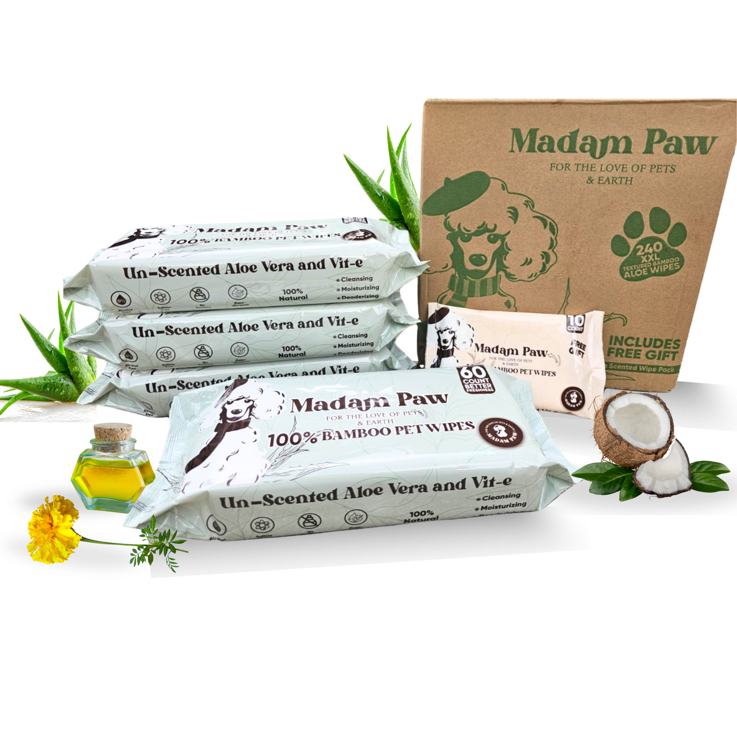 XL Organic Bamboo Pet Wipes -For pets that play hard and lounge harder. Enriched with natural extracts, designed to clean up messes without compromising your love for the planet. FREE BONUS includes a Sweet 10pc Fresh peach π travel pack